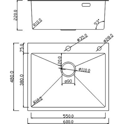 Мойка кухонная Roxen Simple 560220-60B