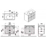 Тумба с умывальником VitrA Root Groove 69436