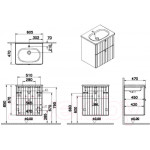 Тумба с умывальником VitrA Root Groove 69415