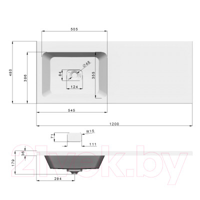 Умывальник Dreja Wing 120 L / 100120L