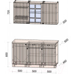 Кухонный гарнитур Интерлиния Берес 1.5А