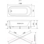 Ванна акриловая Triton Дина 170x75 New