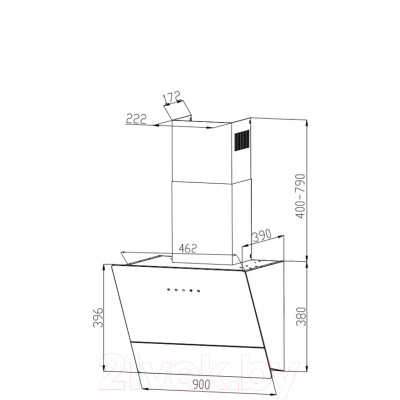 Вытяжка наклонная Grand Lester GC 90