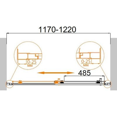 Душевая дверь Cezares MOLVENO-BF-1-120-C-GM-IV