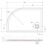 Душевой поддон BelBagno TRAY-MR-UNO-RH-120/80-550-35-W-L-CR