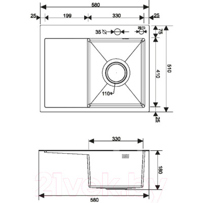 Мойка кухонная РМС MRK-5851R