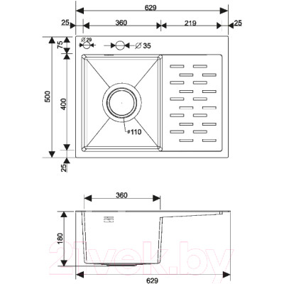 Мойка кухонная РМС MRK-6350BL-L