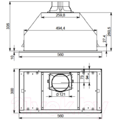 Вытяжка скрытая Falmec Built In Max Evo 50 Inox