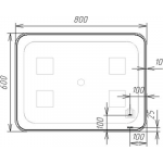 Зеркало Viant Люксембург 80x60 / VLUX8060-ZLED