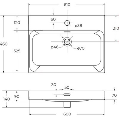 Умывальник BelBagno BB-8078-60