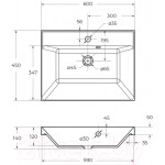 Умывальник BelBagno BB600/450-LV-ART-AST-NERO