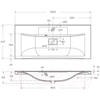 Умывальник BelBagno BB1000/445-LV-ART-PR-NERO