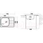 Мойка кухонная Ukinox Спектр SPM700.480-GT6K 1R
