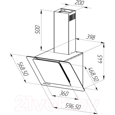 Вытяжка наклонная Zigmund & Shtain K 150.6 W