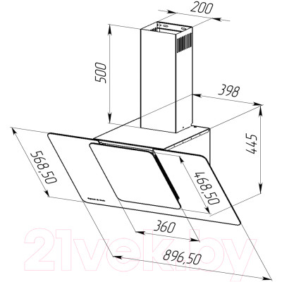 Вытяжка наклонная Zigmund & Shtain K 150.9 B