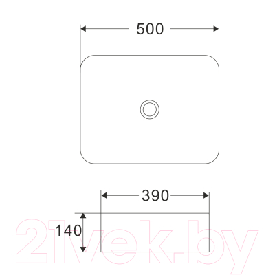 Умывальник Wave Quadro 50x39 / 552548