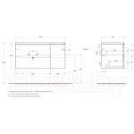 Тумба под умывальник BelBagno ETNA-1000-2C-1A-SO-BL-L