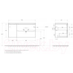 Тумба под умывальник BelBagno ETNA-1000-2C-1A-SO-BL-R