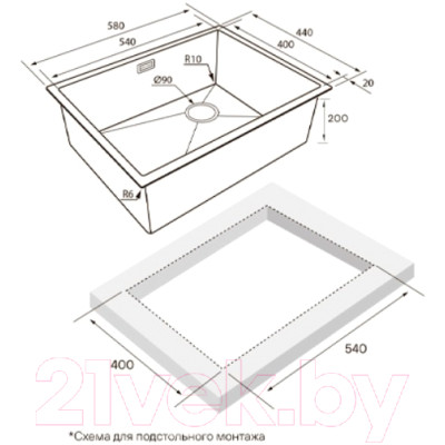 Мойка кухонная Paulmark PM885844-GM