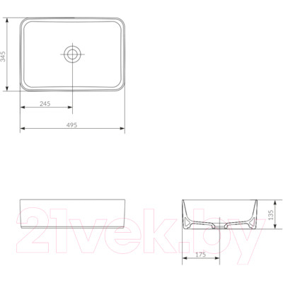 Умывальник Cersanit Crea 50 Rectangular / 64755