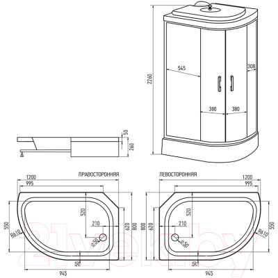 Душевая кабина Erlit ER351226L-C3-RUS