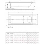 Ванна акриловая Deante Prizma 159.5x70 / KTJ 016W