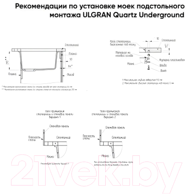 Мойка кухонная Ulgran Quartz Underground 400