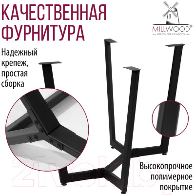 Обеденный стол Millwood Лофт Мюнхен Л 160x80x75