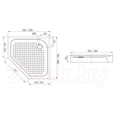 Душевой поддон IVA 90x90 / TAP90