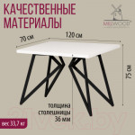 Обеденный стол Millwood Женева Л 120x70x75