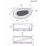 Ванна акриловая 1Марка Damelia 150x90 R