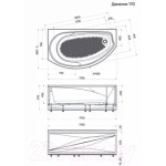 Ванна акриловая 1Марка Damelia 170x100 L