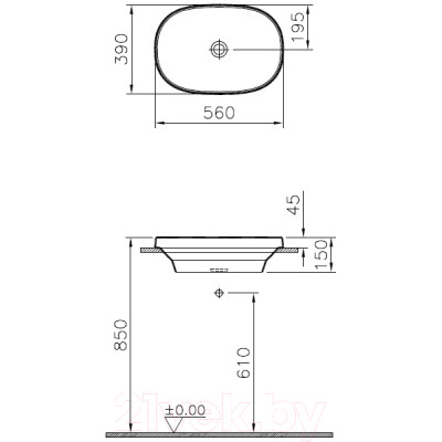 Умывальник VitrA Frame 56x39 / 5652B403-0016