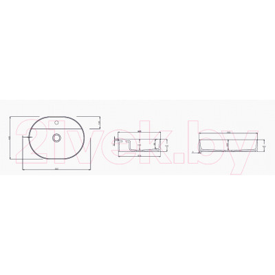 Умывальник Quarter Bath Smooth Line 70SM23155