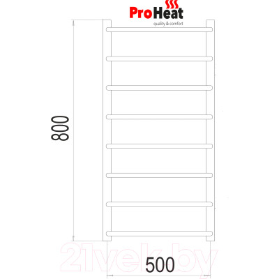 Полотенцесушитель водяной ProHeat Prime 50х80