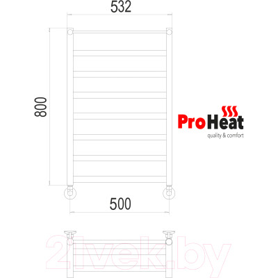 Полотенцесушитель водяной ProHeat Line 50х80