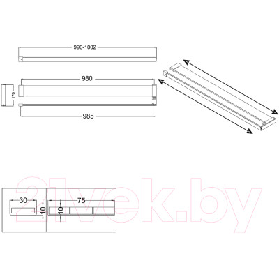 Полка для ванной Niagara NG1075B