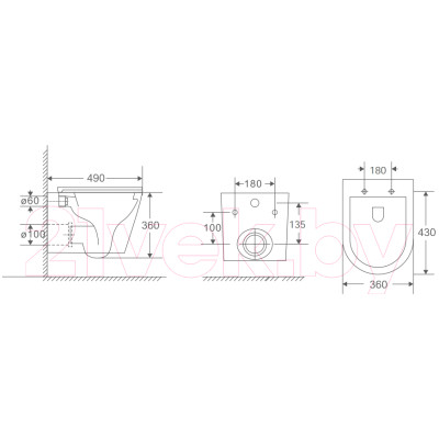 Унитаз подвесной Berges Vita Rimless / 082255