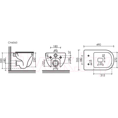 Унитаз подвесной Ceramica Nova Modena  Rimless CN6063