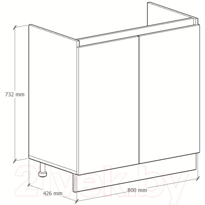 Шкаф под мойку Артём-Мебель Мэри 800мм СН-114.215