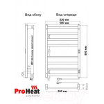 Полотенцесушитель электрический ProHeat Quadro 50х80