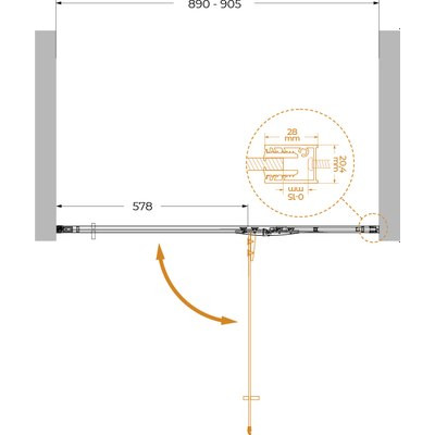 Душевая дверь Cezares LINER-B-12-90-C-Cr-R