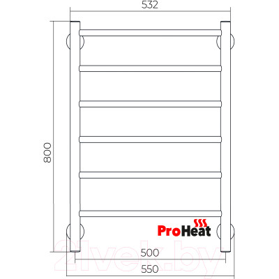 Полотенцесушитель электрический ProHeat Line 50х80