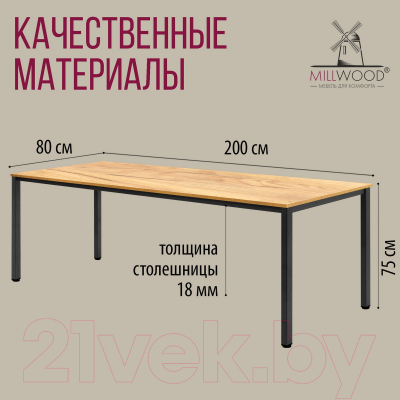 Обеденный стол Millwood Сеул 200x80x75