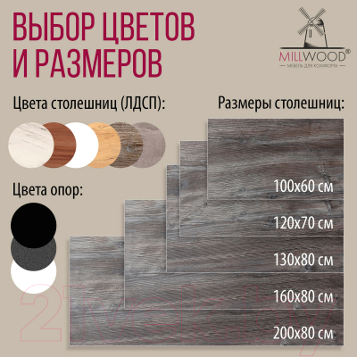 Обеденный стол Millwood Сеул 200x80x75