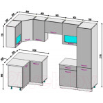 Кухонный гарнитур ВерсоМебель Эко-6 1.2x2.7 левая