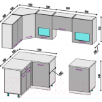 Кухонный гарнитур ВерсоМебель Эко-6 1.4x2.3 левая