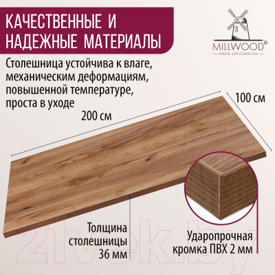 Столешница для стола Millwood 200x100