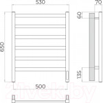 Полотенцесушитель электрический Terminus Ното П6 500x650