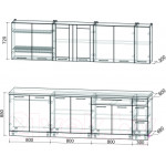 Кухонный гарнитур Интерлиния Мила Пластик 2.7 Б